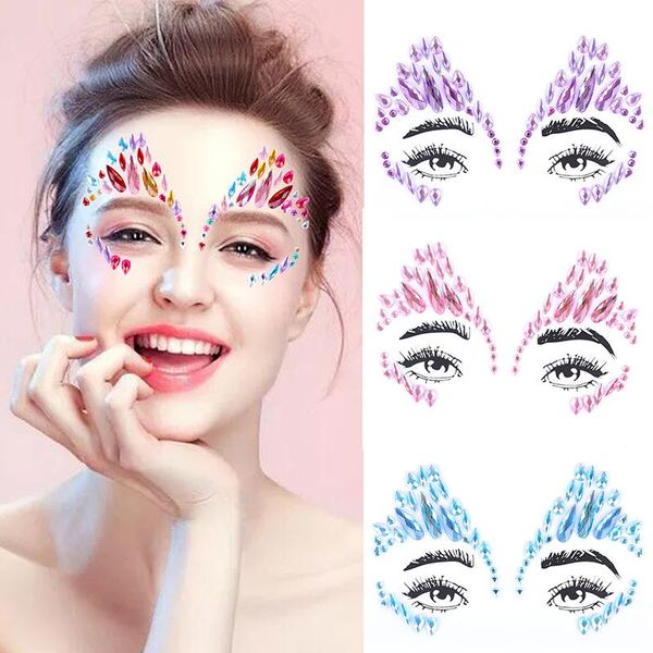 

temporary tattoos rhinestone stickers nail art decorations body face jewelry party festival crystal eyes tattoo glitter flash