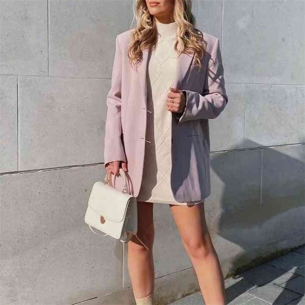 

spring and autumn women's casual solid color single-breasted pocket decorative jacket 210430, White
