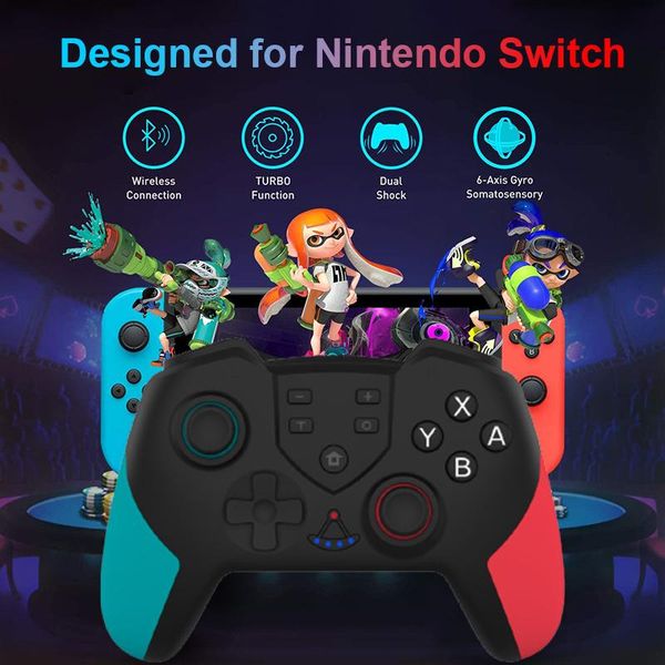 

trend 6-axis gyroscope wireless bluetooth game controller for switch pro gamepad console controllers & joysticks
