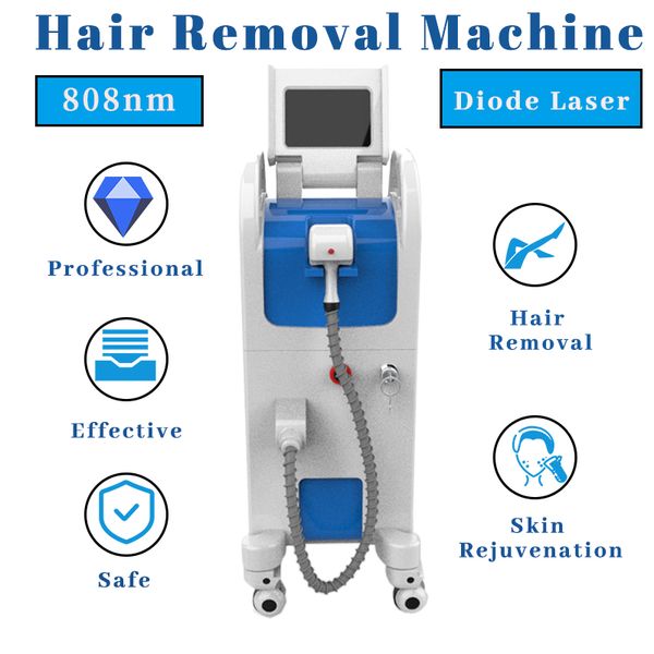 

vertical 808nm hair removal machine diode laser beauty equipment suitable all skin types, Black