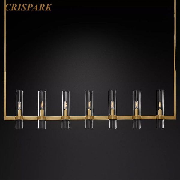 

chandeliers ravelle linear chandelier 59" modern luxury dining table lighting led minimalist living room hanging lamp villa