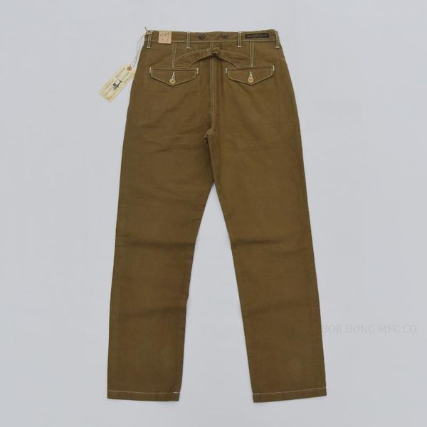 

men's pants casual bob dong twill chino vintage style with suspender buttons, Black