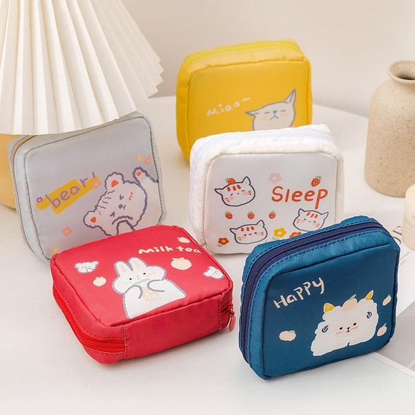 

storage bags cute sanitary pad pouch girls tampon bag women cosmetic card coin purse headphone mini makeup organizer