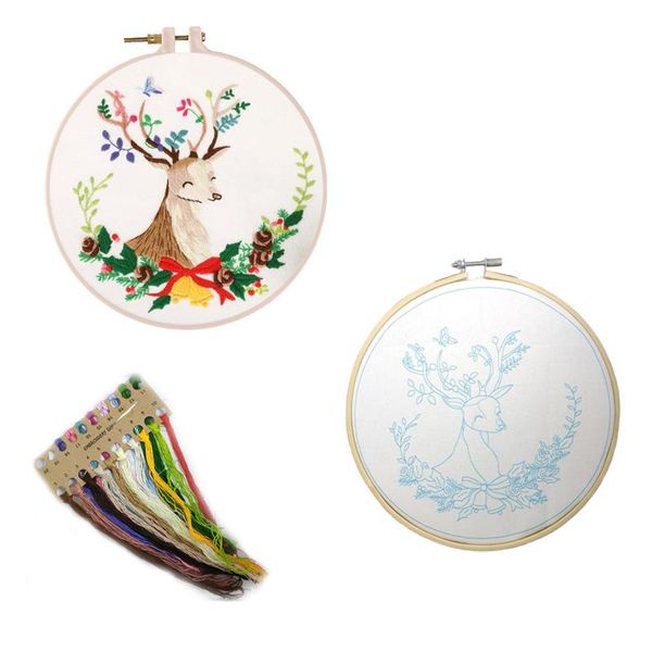 

other arts and crafts diy deer embroidery kit for beginner needlework handmade christmas cross stitch sewing craft home decor painting