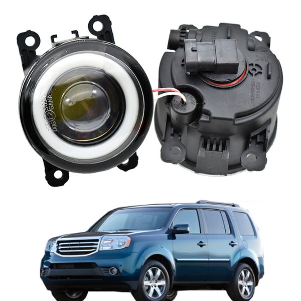 

car led fog light assembly angel eye drl daytime running light 12v for honda pilot 3.5l v6 2012 2013 2014 2015