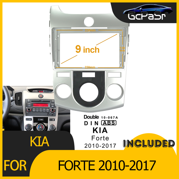 

car video 2din radio player dvd frame audio fitting adaptor dash trim kits facia panel 9" for kia forte 2010-2021 automatic manual air