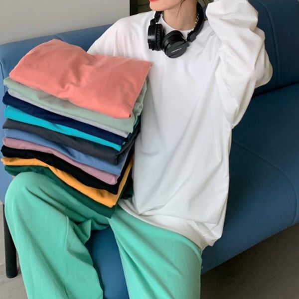 

women's hoodies & sweatshirts oversized 2021 early autumn bf lazy style thin round neck loose long sleeve top, Black