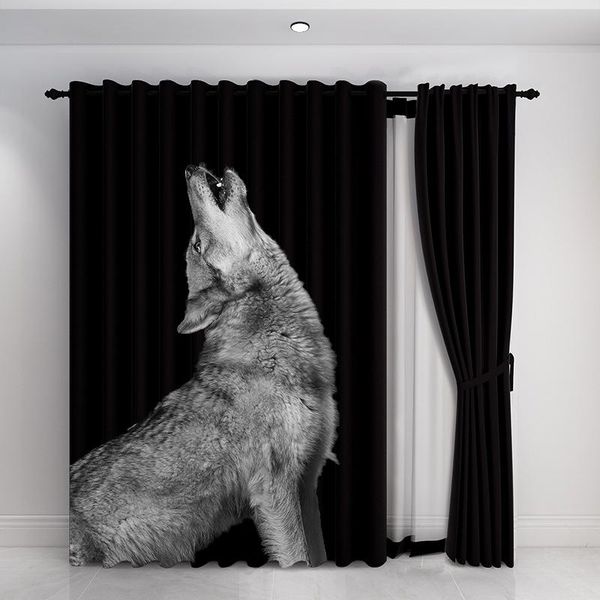 

curtain & drapes artistic sketchy black and white animal portrait window living room curtains for bedroom modern bathroom europe