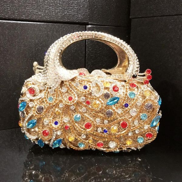 

evening bags xiyuan woman phoenix tail wedding party bridal diamond stone clutches ladies formal dinner banquet crystal handbag