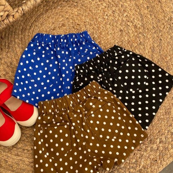 

shorts 2021 style girls boys dots summer cotton fashion kids, Black