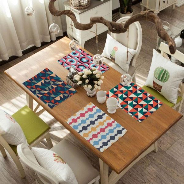 

mats & pads fuwatacchi placemat fashion style fabric table napkins simple design tableware kitchen tool tea party decorations linen