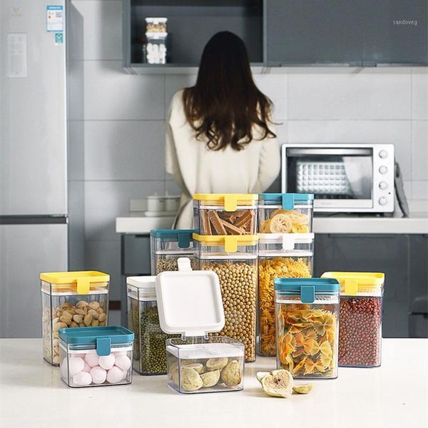 

storage bottles & jars 3 kinds transparent sealed capacity container plastic kitchen refrigerator noodle box multi grain tank