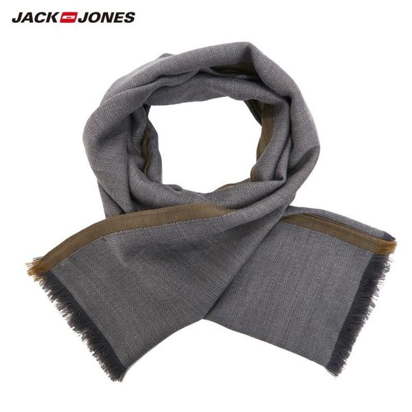 

scarves jackjones men's contrasting fringed hem business casual woolen scarf| 220218506, Blue;gray