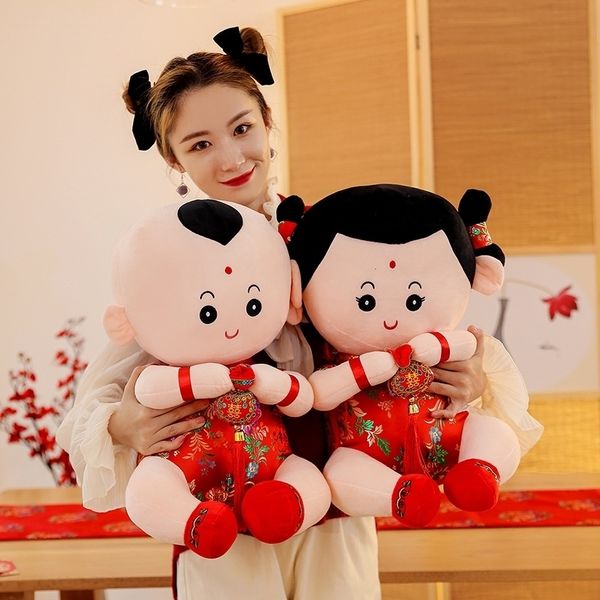 

a pair of wedding dolls wedding pillows creative gifts