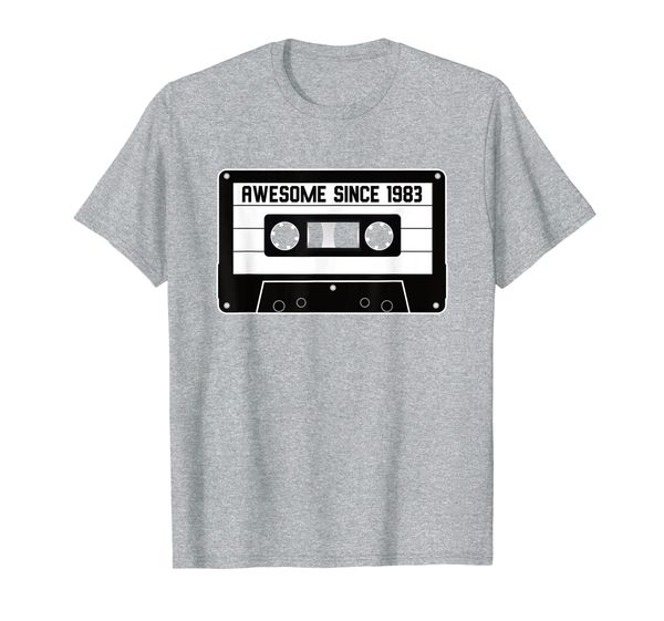 

36th birthday gift 'awesome since 1983 mixtape' 36 year old t-shirt, White;black