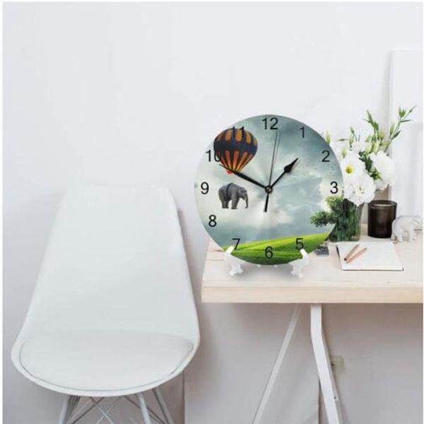 

wall clocks elephant animal round decor numeral digital dial mute silent fashion battery operated for room