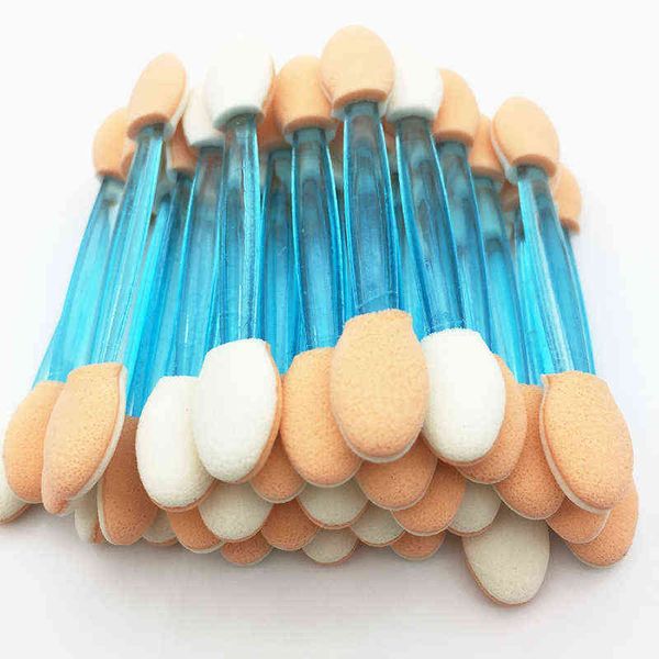 

make up brush 30pcsset disposable dual sided eyeshadow sponge tipped oval makeup applicator blue colors full professional makeups 0311