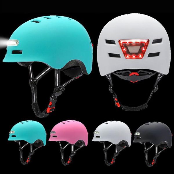 

motorcycle helmets cycling bicycle helmet road bikes integrally-mold led lighting reflective eps+pc for youth men women