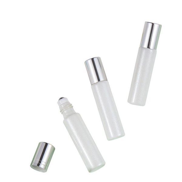 

100pcs 10ml empty glass essential oil roll on bottle metal roller ball for perfume