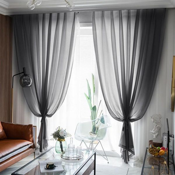 

curtain & drapes sheer curtains private light filtering voile grommet window treatment for bedroom living room decor 1 panel