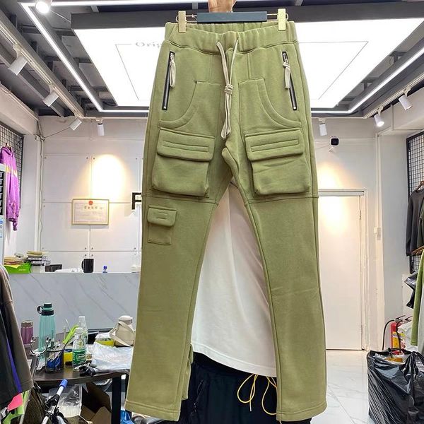 

men's pants high street vibe-style, multi-pocket, low-cut jeans, straight, Black