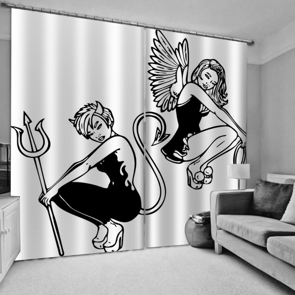 

curtain & drapes luxury blackout 3d window curtains for living room bedroom black and white people