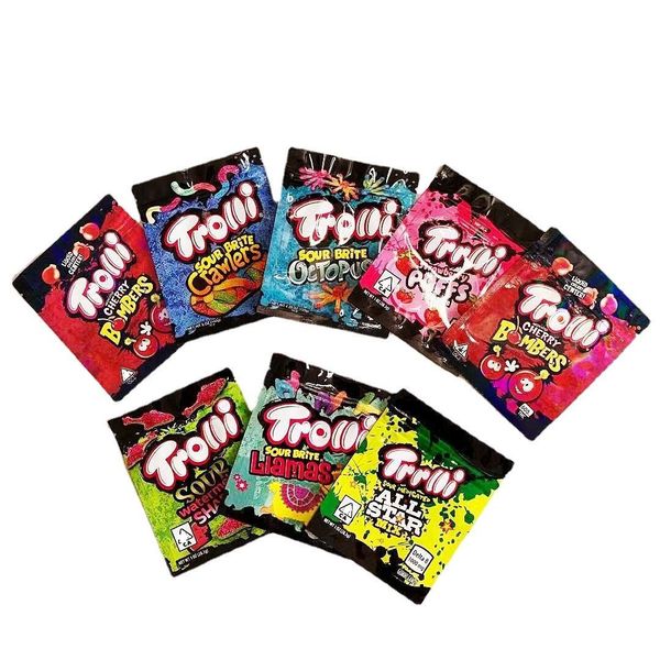 

600mg trrlli errlli packaging bags gummies sour food mylar edibles packing bag seal smell proof resealable zipper pouch
