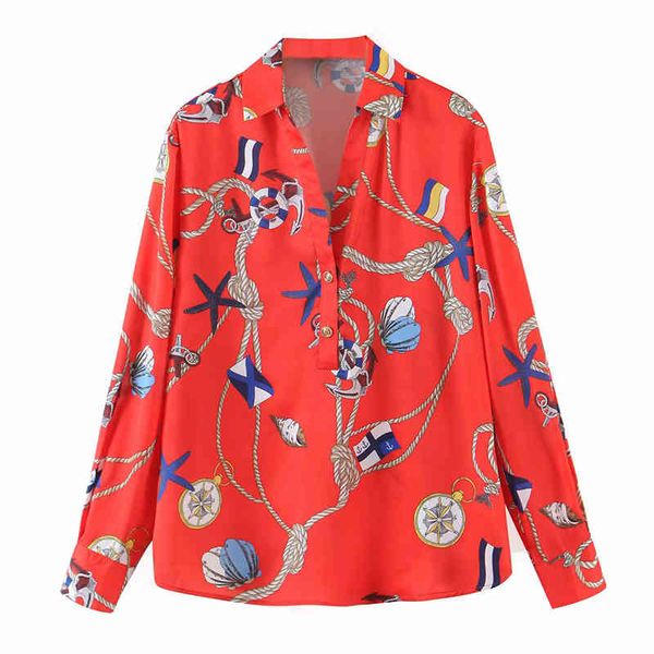 

women spring casual turn floral pullover shirts long sleeve lady office female elegant vacation blouse 210525, White