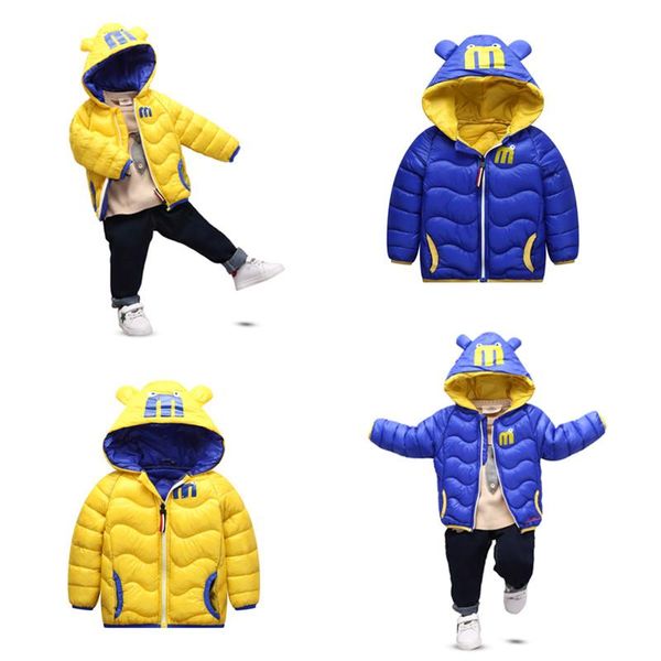 

coat kids boy down jacket 2021 brand children boys winter thicken fashion hooded parkas wadded outerwear for baby toddler, Blue;gray