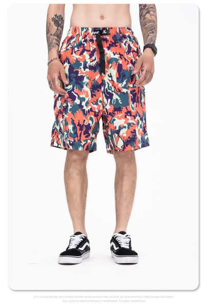 

fitness men's shorts camouflage color kapital loose fit summer clothes pants xxxtentacion hippie lil peep, White;black