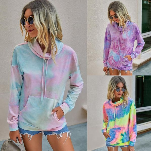 

women's hoodies & sweatshirts spring and autumn fashion printed tie-dye pullover hoody sy203s3076, Black
