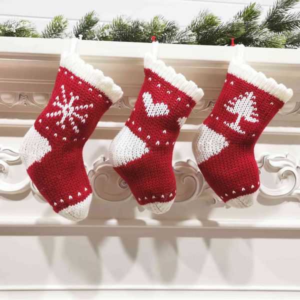 

2022 new decorations home decoration knitted socks christmas products