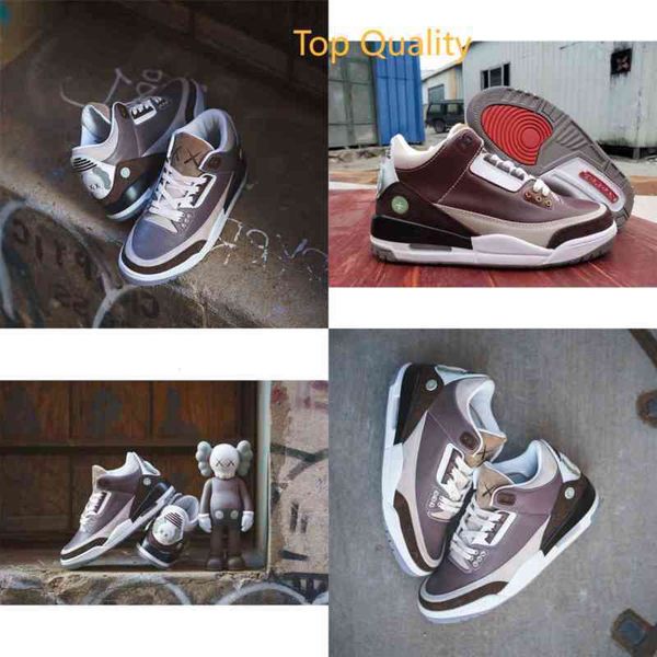 

kaw's x 3s men basketball shoes jumpman 3 brown white sports sneakers size us 7-13