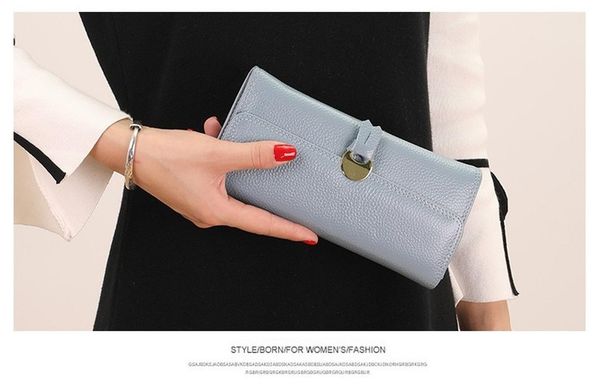 

wallets 2021 ladies long wallet multi-function multi-card leather clutch fashion simple mobile phone coin purse, Red;black