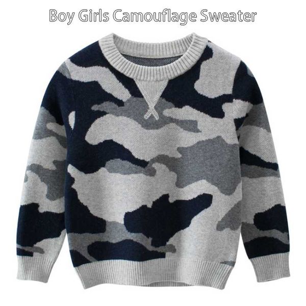 

winter boy sweaters camouflage colors children soft warm clothes boys baby clothing o-neck cotton autumn sweater cardigan, Blue