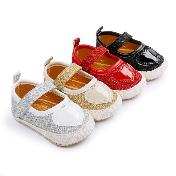 

first walkers 0-1 year old heart-shaped princess shoes baby toddler soft bottom