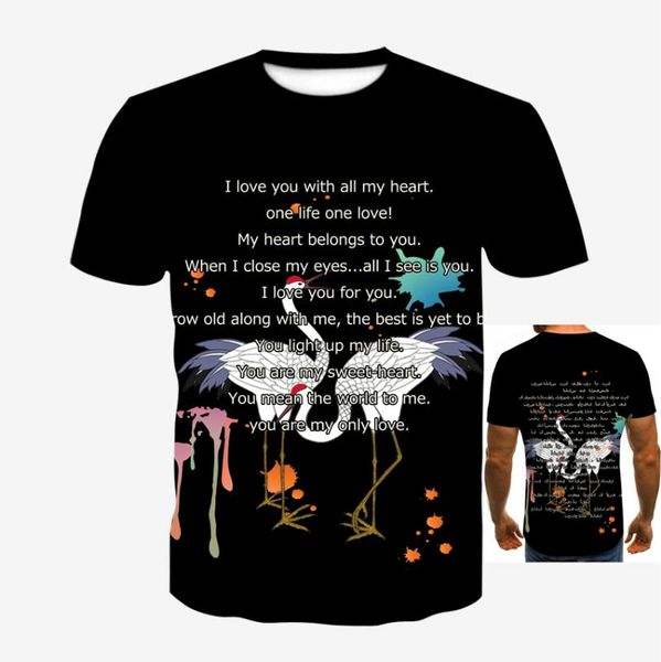 

men's t-shirts 3d men's/women's summer sleeve short t-shirt print style length(cm) type pattern item collar, White;black
