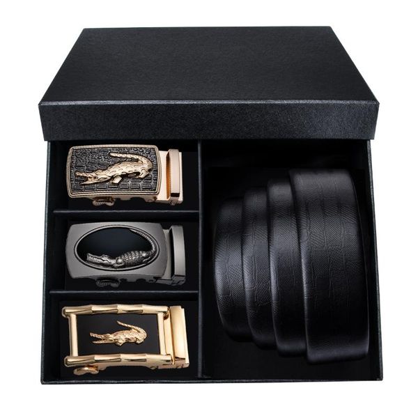

belts men belt alloy automatic buckle genuine leather ratchet luxury cow strap men's waist dibangu, Black;brown
