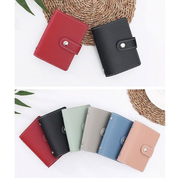 

card holders women's 26 cards slim pu leather id holder pocket case purse wallet, Brown;gray