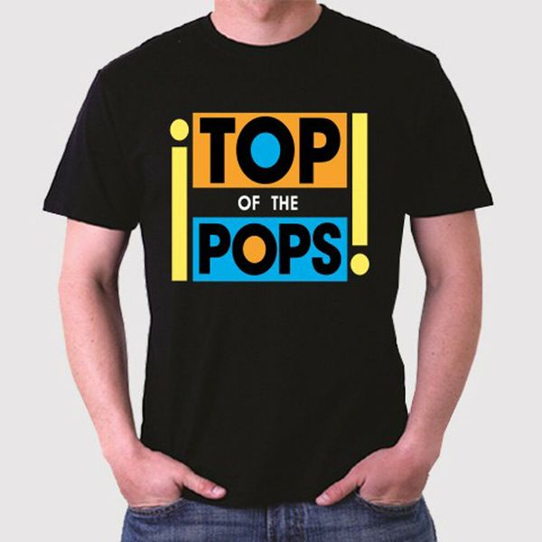 

New Top of the Pops TV Show Logo Men's Black T-Shirt Size S to 3XL, White;black