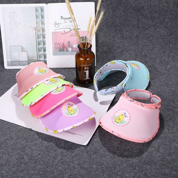 

children's hat summer cartoon yellow duck empty big brim boys' and girls' sun hat baby sun