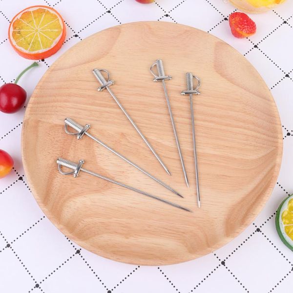 

forks 5pcs stainless steel fruit shape salad picks dessert fork party supplies for el home bar