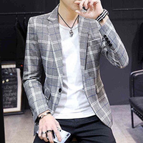 

luxury men's suits blazers four seasons korean version trend youth small men's slim fit handsome suit single wtern coat men, White;black