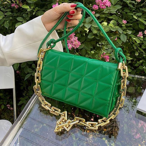 

evening bags summer 2021 leather handbags korean fashion designer chain shoulder underarm bag simple embroidery thread messenger