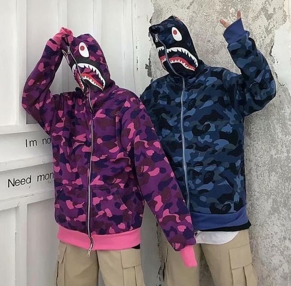 

mens designer hoodie sweaters shark hoodies men sweater camouflage long sleeves sweatshirts women men's clothing luxurys jackets, Black