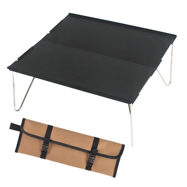 

hooru mini portable table outdoor camping backpacking folding ultralight aluminum desk with carry bag for hiking travel camp furniture