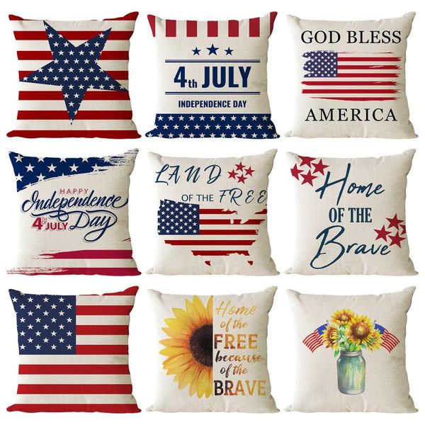 

pillow case independence day pillowcase cartoon style linen digital printing
