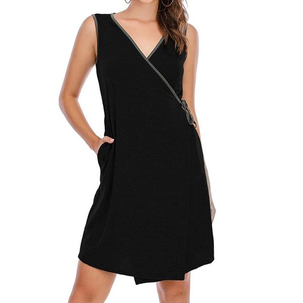 

maternity dresses nursing breastfeeding summer v neck casual knee-length solid tank dress pregnancy clothes, White