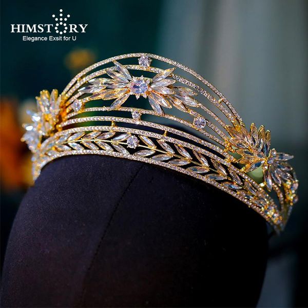 

hair clips & barrettes himstory gorgeous rhinestone crystal gold wedding big crown queen bridal tiara women beauty pageant jewelry accessori, Golden;silver