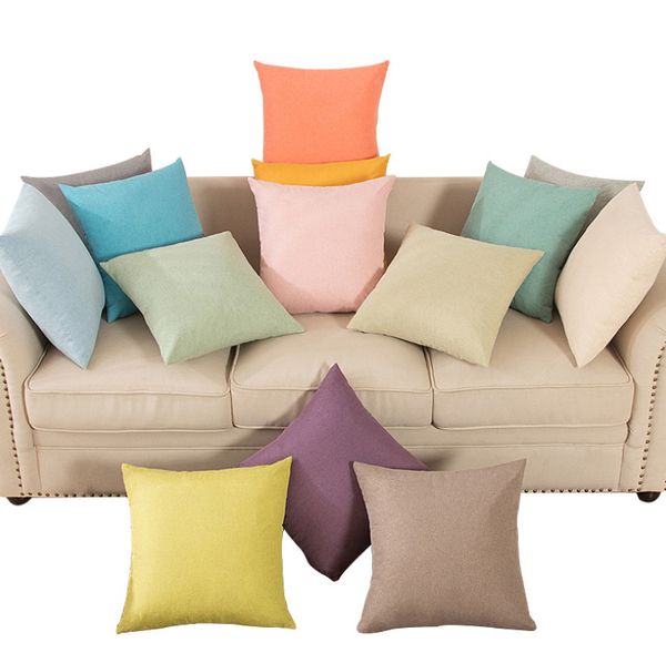 O mais recente caso de travesseiro de 45x45cm, uma variedade de estilos de cor sólida para escolher, textura de alimentação de mobiliário em casa, suporte logotipo personalizado